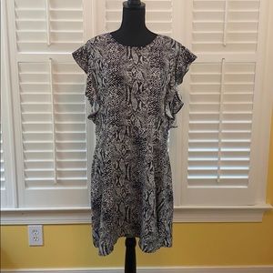 Who What Wear Snakeskin Print Fit & Flare Dress